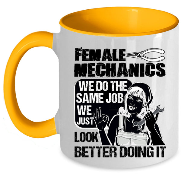 Cute Gift For My Wife Coffee Mug, Female Mechanics Accent Mug