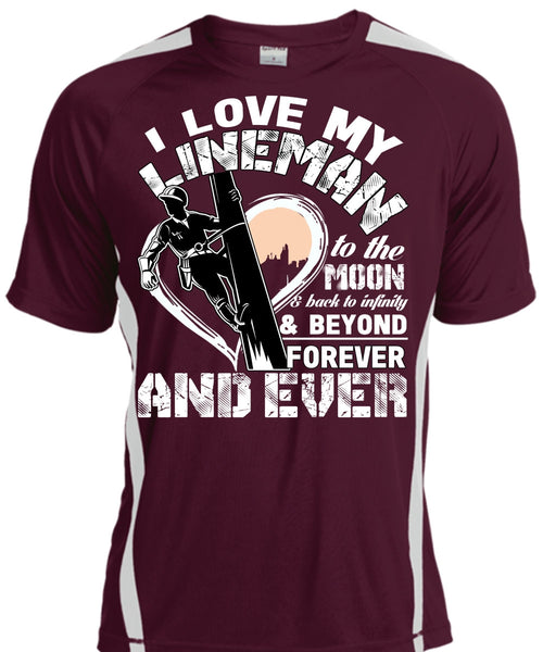 I Love My Lineman T Shirt, Moon And Back T Shirt, Cool Shirt