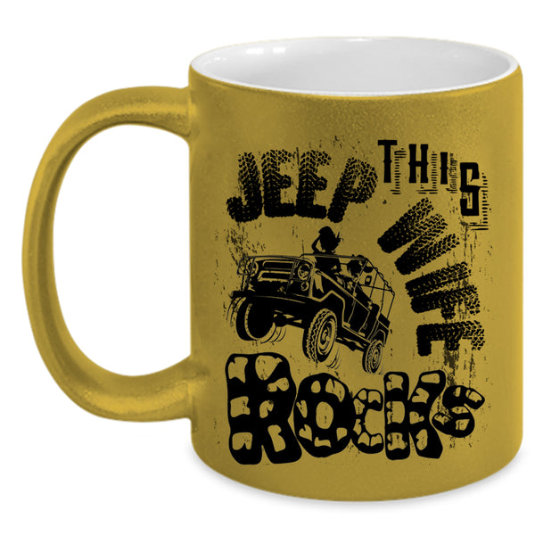 Cool Just Married Coffee Mug, This Jeep Wife Rocks Accent Mug