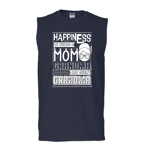 Happiness Is Being A Mom T Shirt, Grandma Tank Top (Men's Cotton Sleeveless)