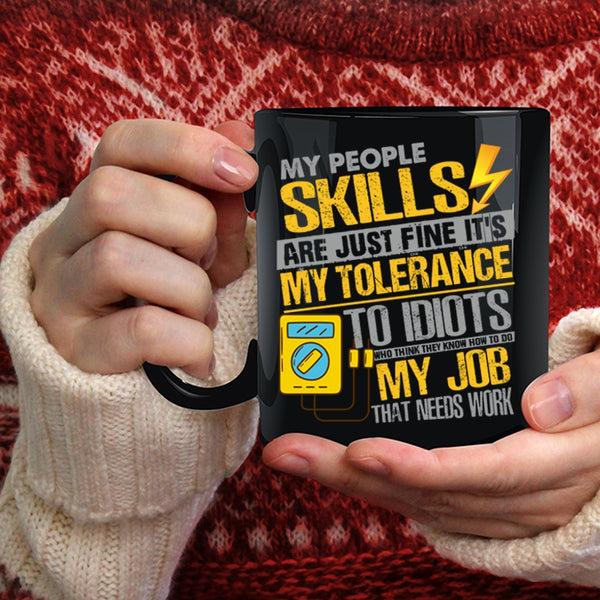 My People Skills Are Just Fine Coffee Mug, Awesome Electrician Coffee Cup