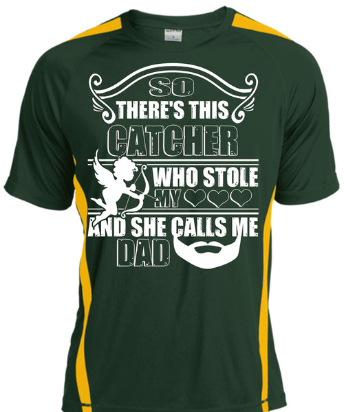 So There's This Catcher Who Stole My Heart T Shirt, She Calls Me Dad T Shirt, Cool Shirt