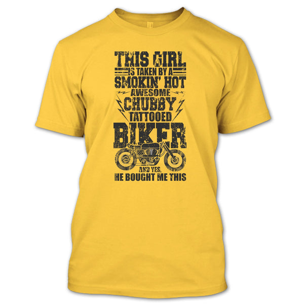 Chubby Tattooed Biker T Shirt, I Love Biking T Shirt