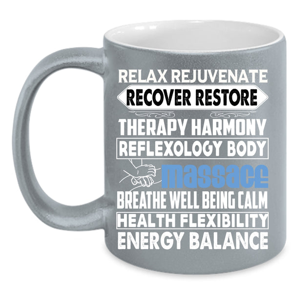 Relax Rejuvenate Coffee Mug, Recover Restore Coffee Cup