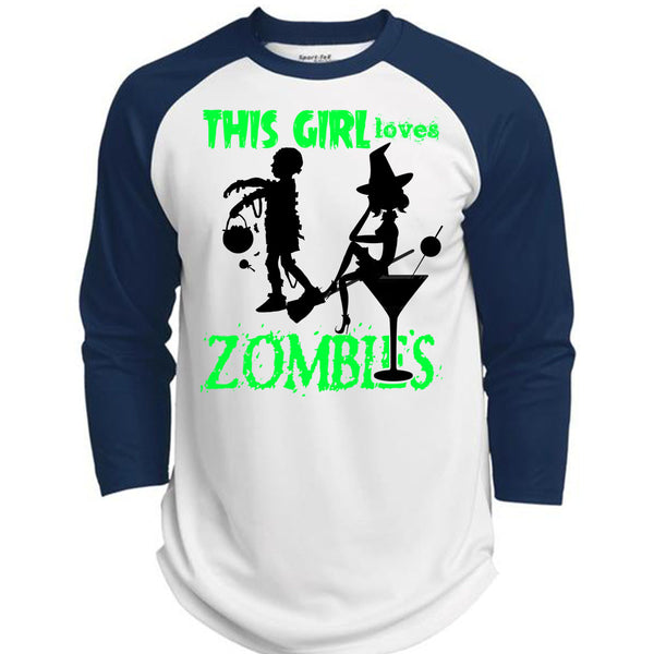 This Girl Loves Zombies T Shirt, Wait For Halloween T Shirt, Awesome T-Shirts  (Polyester Game Baseball Jersey)