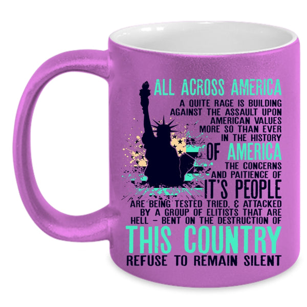 Cool Gift For Veterans Coffee Mug, All Across America Accent Mug