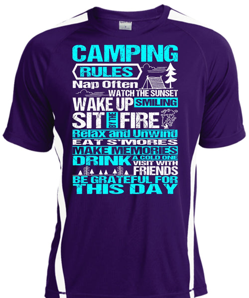 Camping Rules Nap Often T Shirt, Wake Up Smiling T Shirt, Cool Shirt