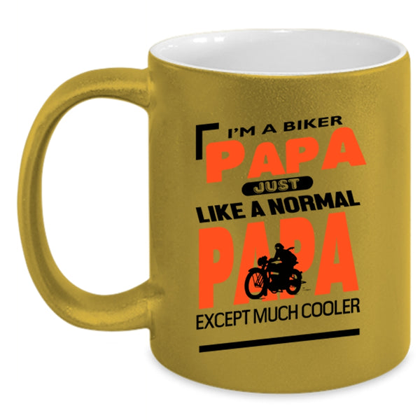 Cool Gift For Biker Papa Coffee Mug, I'm A Biker Papa Accent Mug