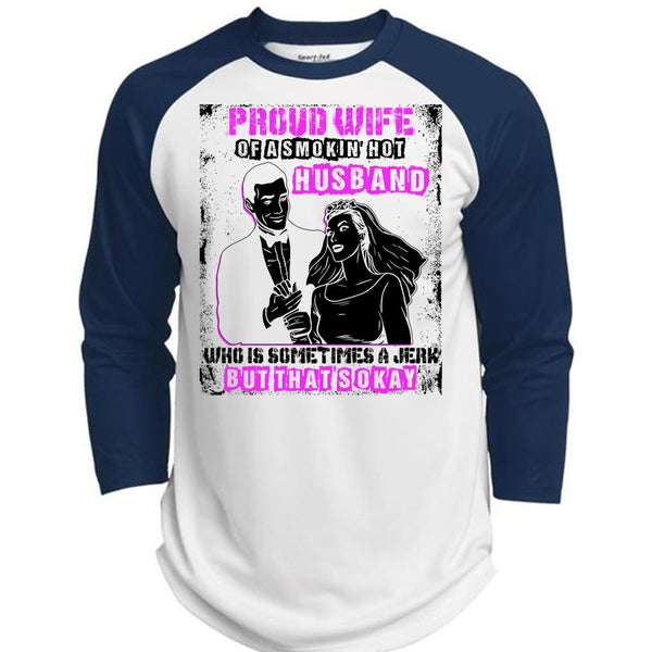 Proud Wife T Shirt, I Love Husband T Shirt, Awesome T-Shirts  (Polyester Game Baseball Jersey)