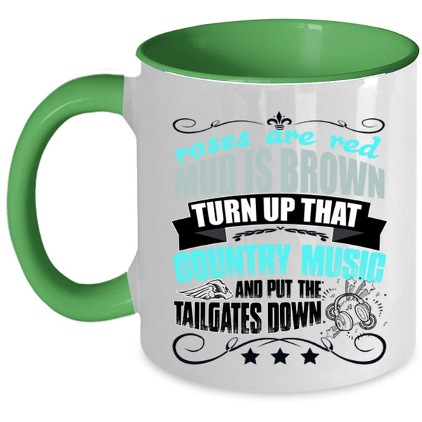 Country Music Coffee Mug, Roses Are Red Mud Is Brown Accent Mug