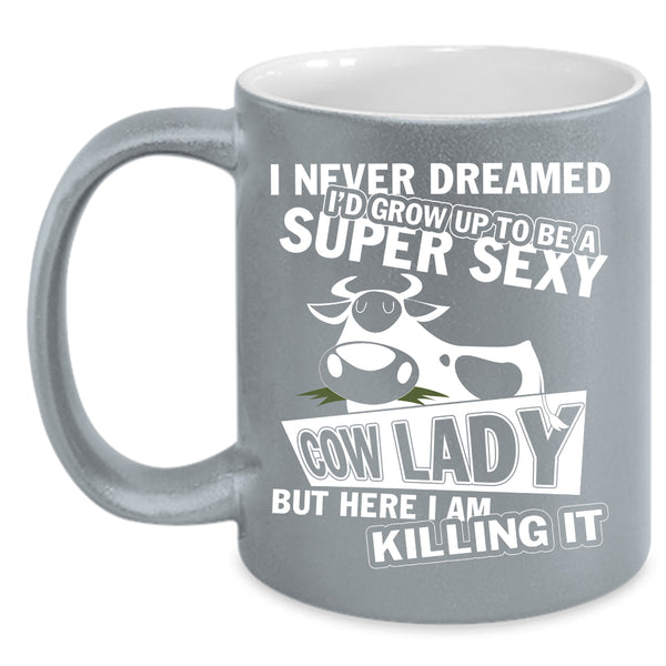 I'd Grow Up To Be A Cow Lady Coffee Mug, Cool Cow Lady Coffee Cup