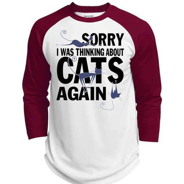 I Was Thinking About Cats Again T Shirt, I Love My Cats T Shirt, Awesome T-Shirts  (Polyester Game Baseball Jersey)