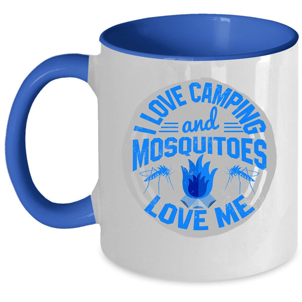 Mosquitoes Love Me Coffee Mug, I Love Camping Accent Mug