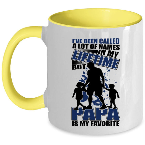 Gift For Dad Coffee Mug, Papa Is My Favorite Name Accent Mug
