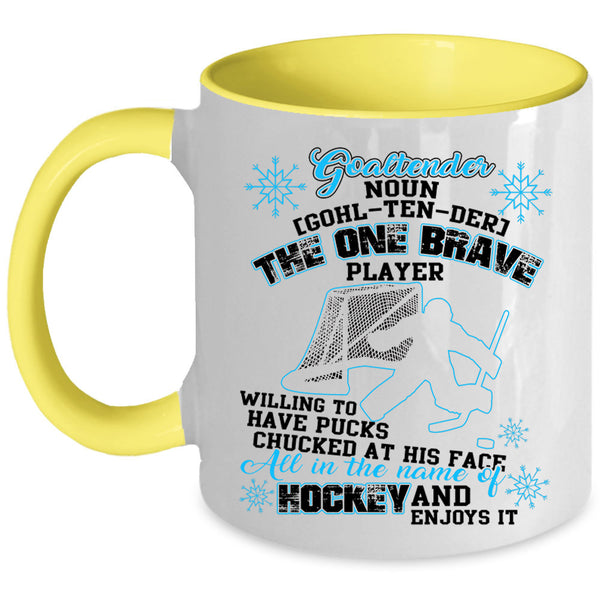 All In The Name Of Hockey Coffee Mug, Goaltender Accent Mug