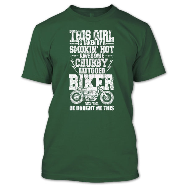 Chubby Tattooed Biker T Shirt, Coolest Tattooed Biker T Shirt