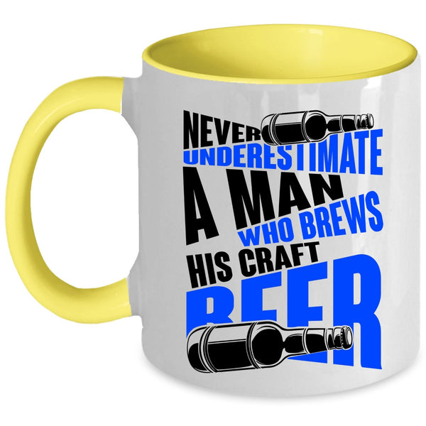 Funny Beer Drinker Coffee Mug, A Man Brews His Craft Beer Accent Mug