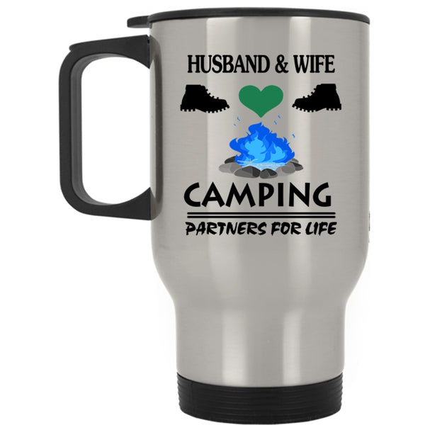 Camping Partners For Life Travel Mug, Husband And Wife Mug