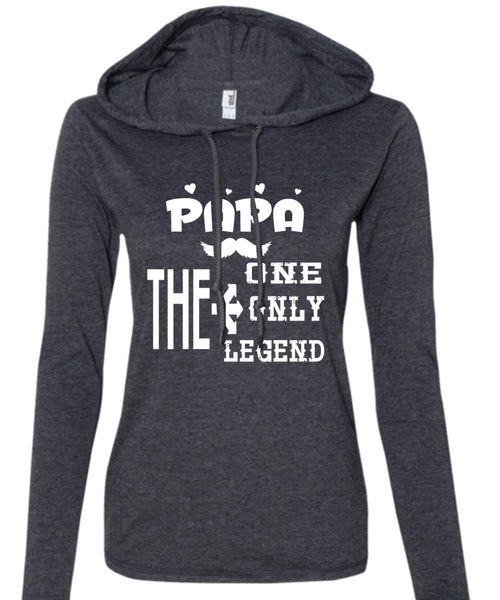 Papa The One T Shirt, Father's Day T Shirt, Papa The Only T Shirt (Anvil Ladies Ringspun Hooded)