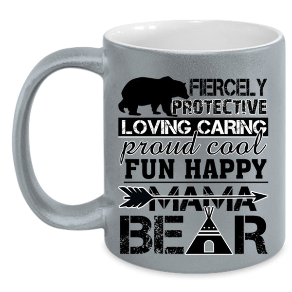 Funny Gift For Mama Coffee Mug, Fun Happy Mama Bear Accent Mug