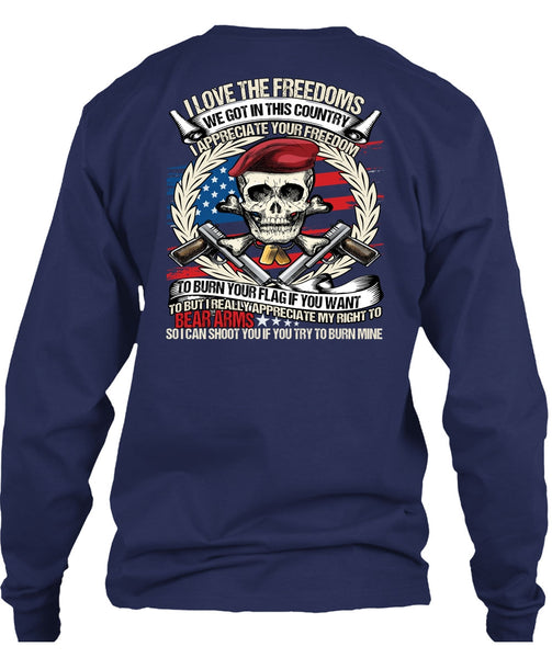 I Love The Freedoms T Shirt, Being A Veteran T Shirt