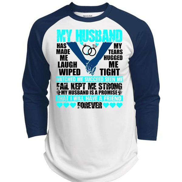 My Husband Has Made Me Laugh T Shirt, I Love Husband T Shirt, Awesome T-Shirts  (Polyester Game Baseball Jersey)