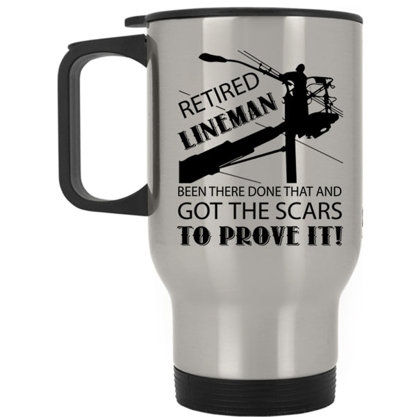 Cool Gift For Grandpa Travel Mug, Retired Lineman Mug