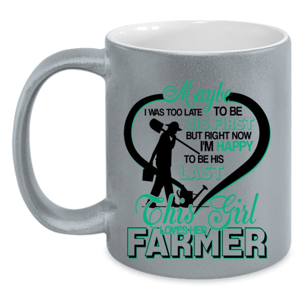 Cute Love Coffee Mug, This Girl Loves Her Farmer Accent Mug