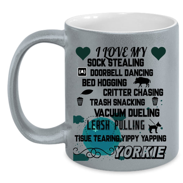 Cute Gift For Yorkie Owner Coffee Mug, I Love My Yorkie Accent Mug