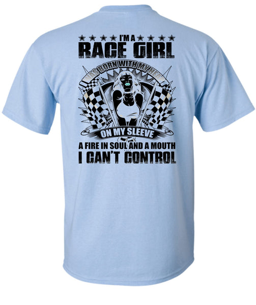 I'm A Race Girl T Shirt, I Love Biker T Shirt