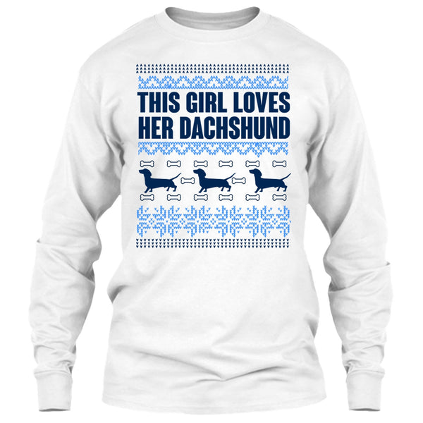 This Girl Loves Her Dachshund T Shirt, Coolest Merry Christmas T Shirt