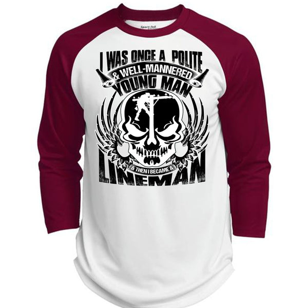 I Became A Lineman T Shirt, Being A Lineman T Shirt, Awesome T-Shirts  (Polyester Game Baseball Jersey)
