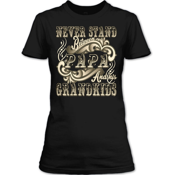 Never Stand Between T Shirt, Papa And His Grandkids T Shirt