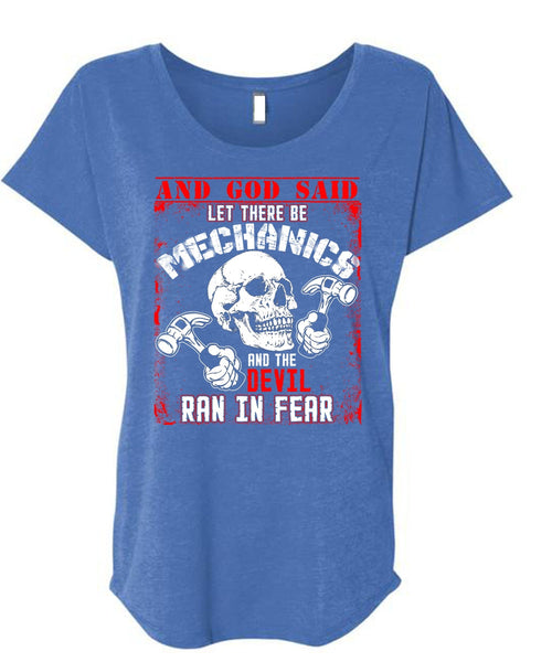 Let There Be Mechanics T Shirt, Being A Mechanic T Shirt, Cool Shirt (Ladies' Triblend Dolman Sleeve)