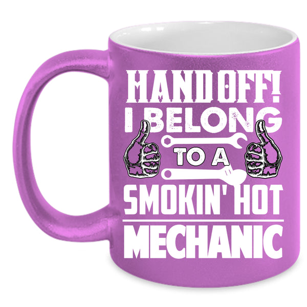 I Belong To A Smoking Hot Mechanic Coffee Mug, Cute Couple Coffee Cup