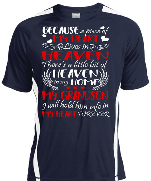 Heaven In My Home My Grandson T Shirt, My Heart Lives In Heaven T Shirt, Cool Shirt