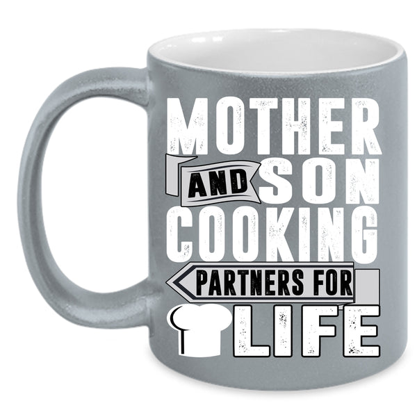 Mother And Son Coffee Mug, Cooking Partners For Life Coffee Cup