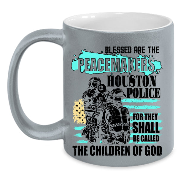 Peacemakers Houston Police Coffee Mug, Cool Police Officer Accent Mug