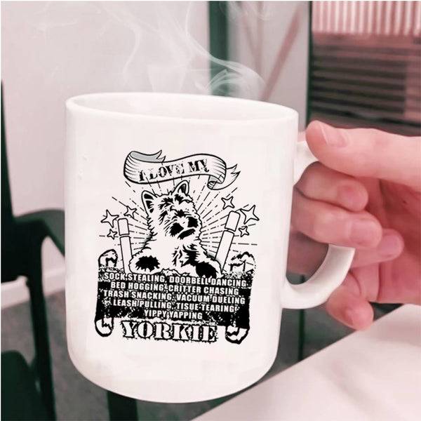 Cute Dogs Coffee Mug, I Love My Yorkie Cup