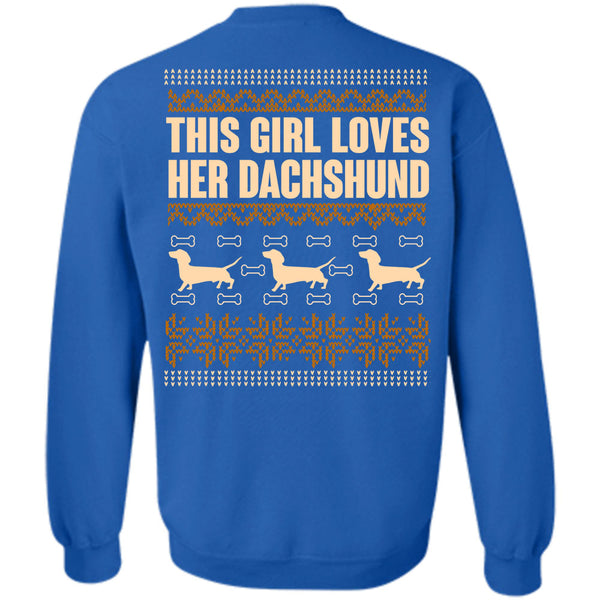 I Love Dachshund T Shirt, This Girl Loves Christmas Sweatshirt