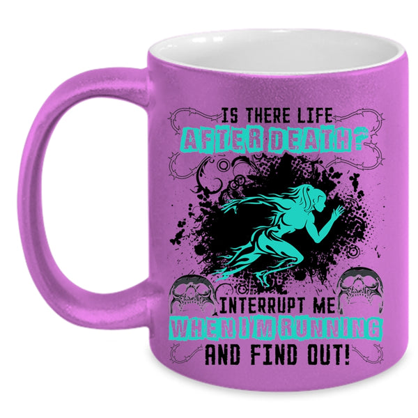 Cool Running Coffee Mug, Don't Interrupt Me When I'm Running Accent Mug