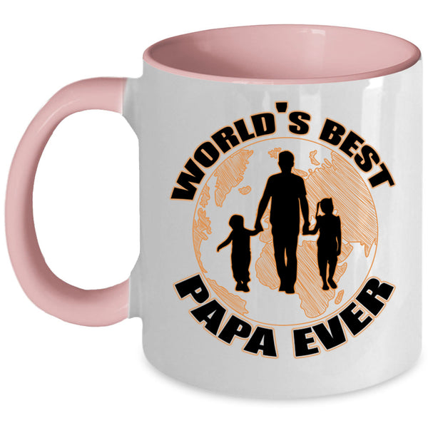 Awesome Papa Coffee Mug, World's Best Papa Ever Accent Mug
