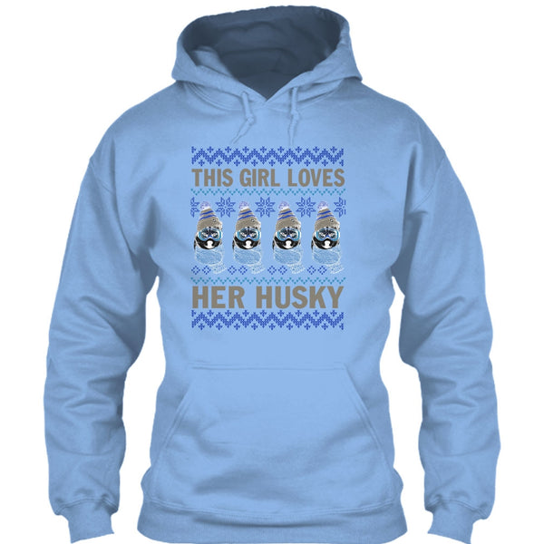 This Girl Loves Her Husky T Shirt, Husky Merry Christmas T Shirt
