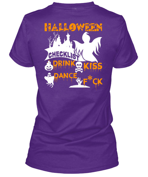 Halloween Checklist Drink Kiss Dance T Shirt, I Love You Pumpkin T Shirt