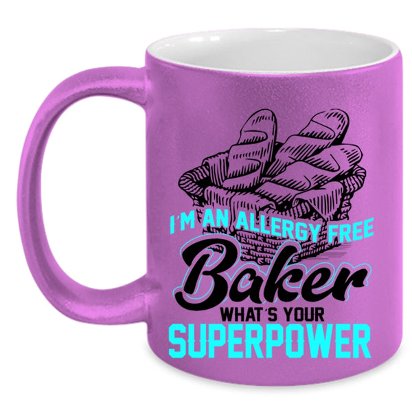 Funny Gift For Bakers Coffee Mug, I'm An Allergy Free Baker Accent Mug
