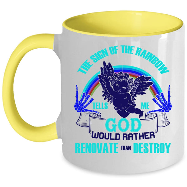 Cool Rainbow Coffee Mug, The Sign Of The Rainbow Accent Mug