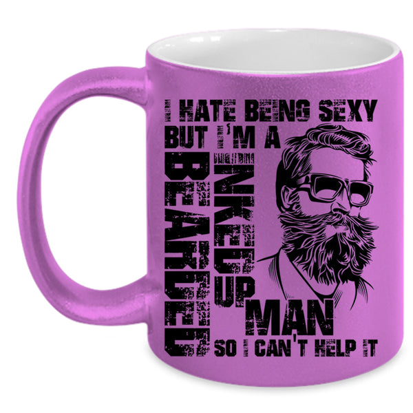 Cool Gift For My Husband Coffee Mug, I'm A Bearded Inked Up Man Accent Mug