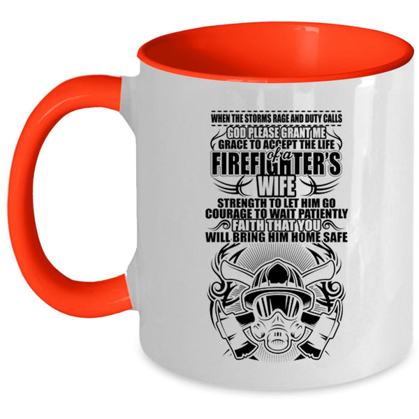 Funny Gift For My Wife Coffee Mug, Firefighter's Wife Accent Mug