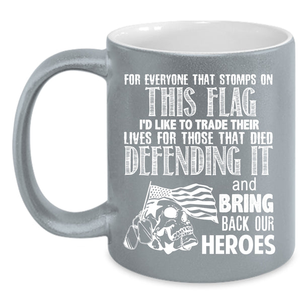 Cool American Flag Coffee Mug, Funny Gift For Veterans Coffee Cup