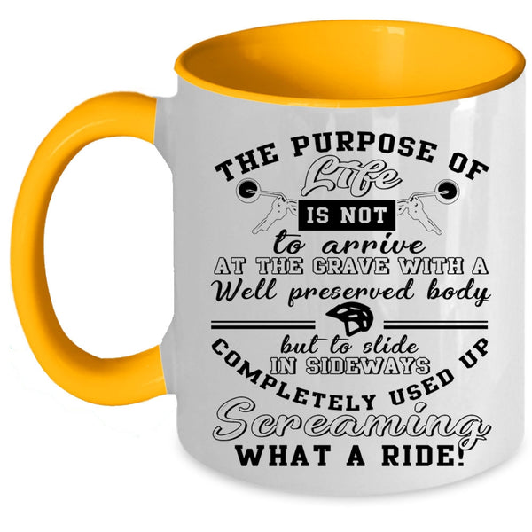 Awesome Motorcycles Coffee Mug, The Purpose Of Life Accent Mug